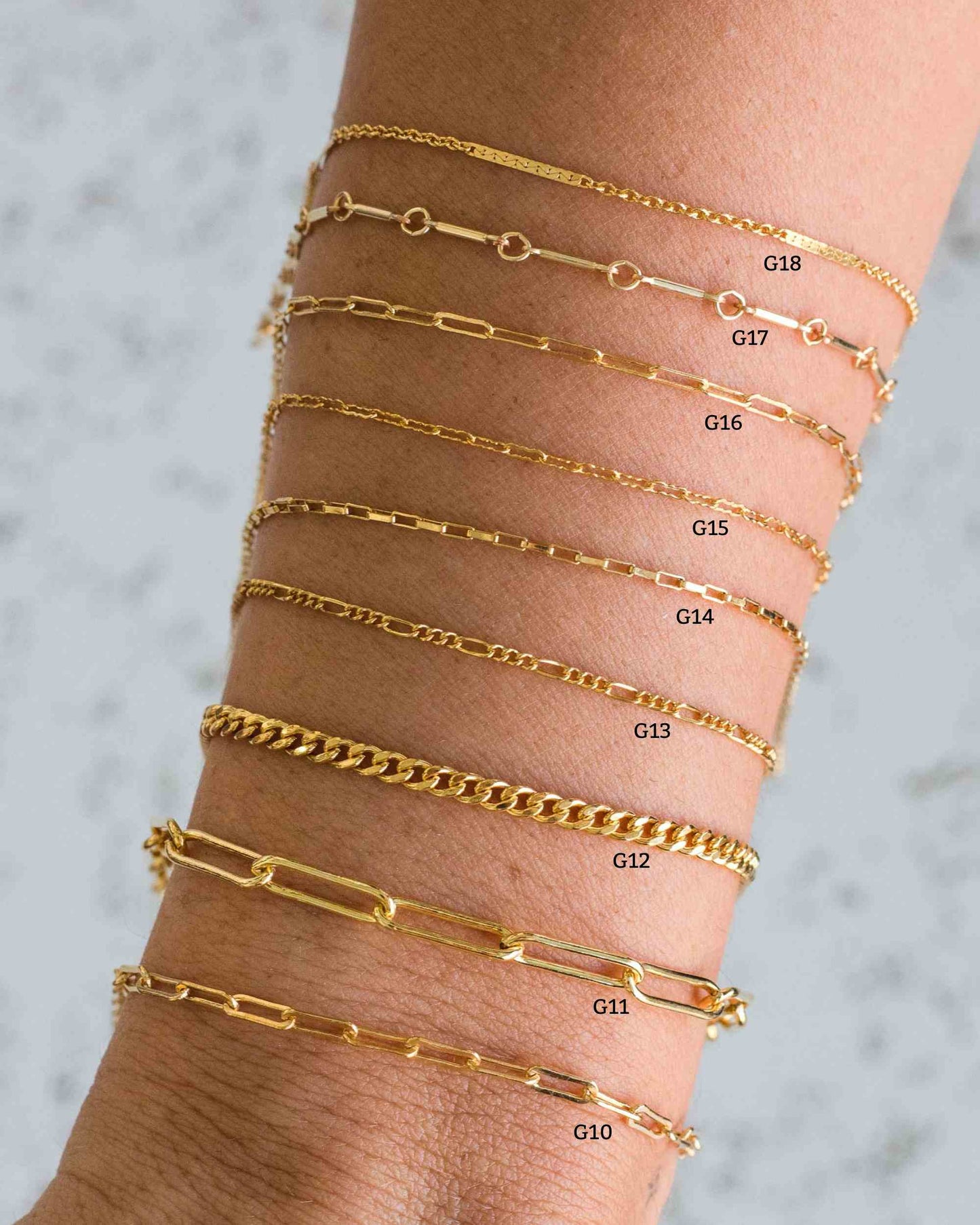 2.5mm Flat Paperclip Chain. G10, S10, R10