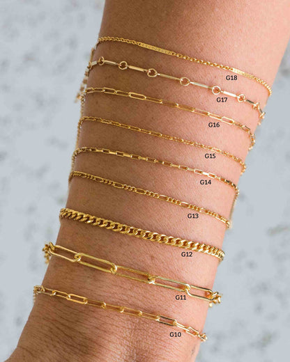 2.5mm Flat Paperclip Chain. G10, S10, R10