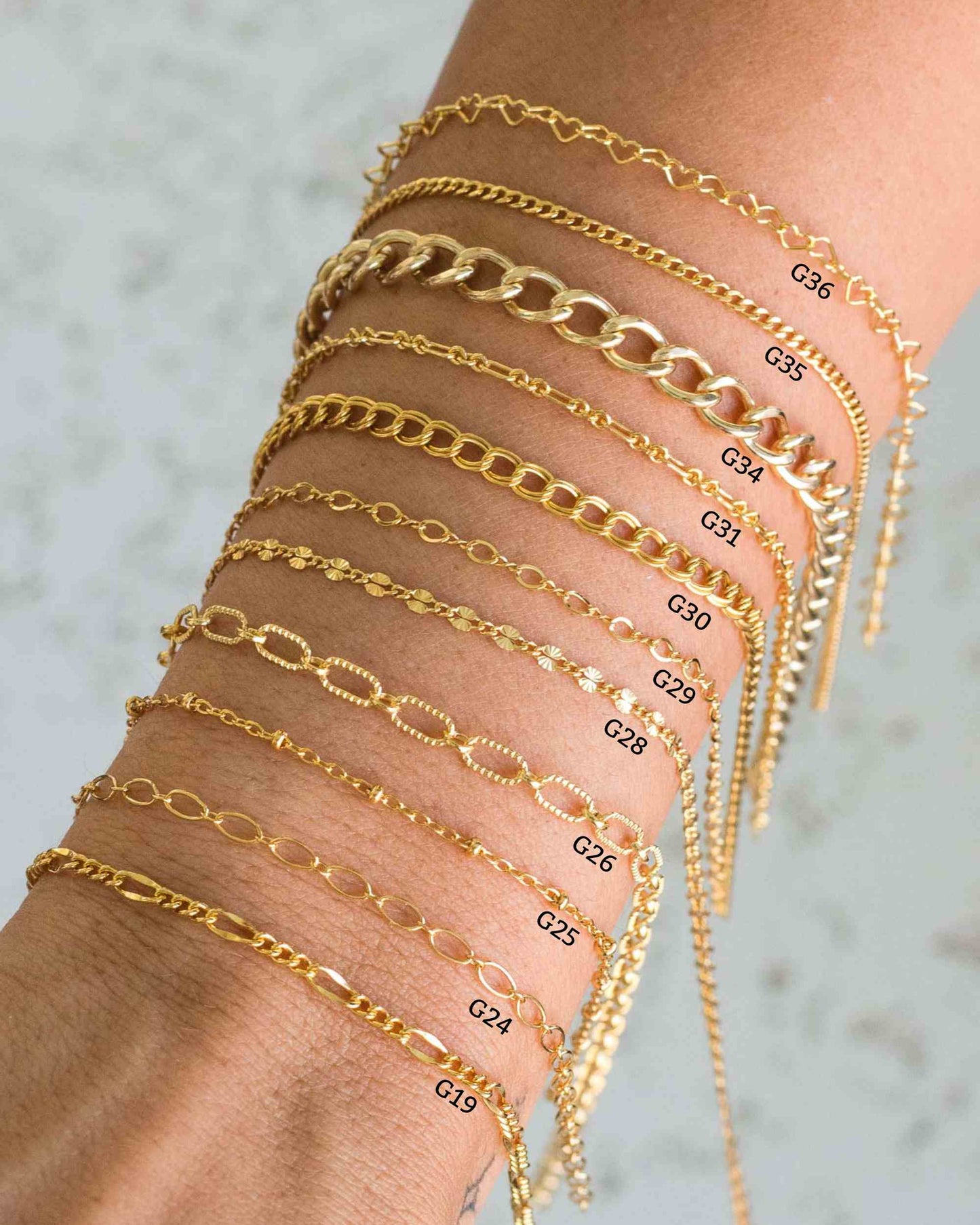 3.5mm Patterned Long & Short Chain, G26