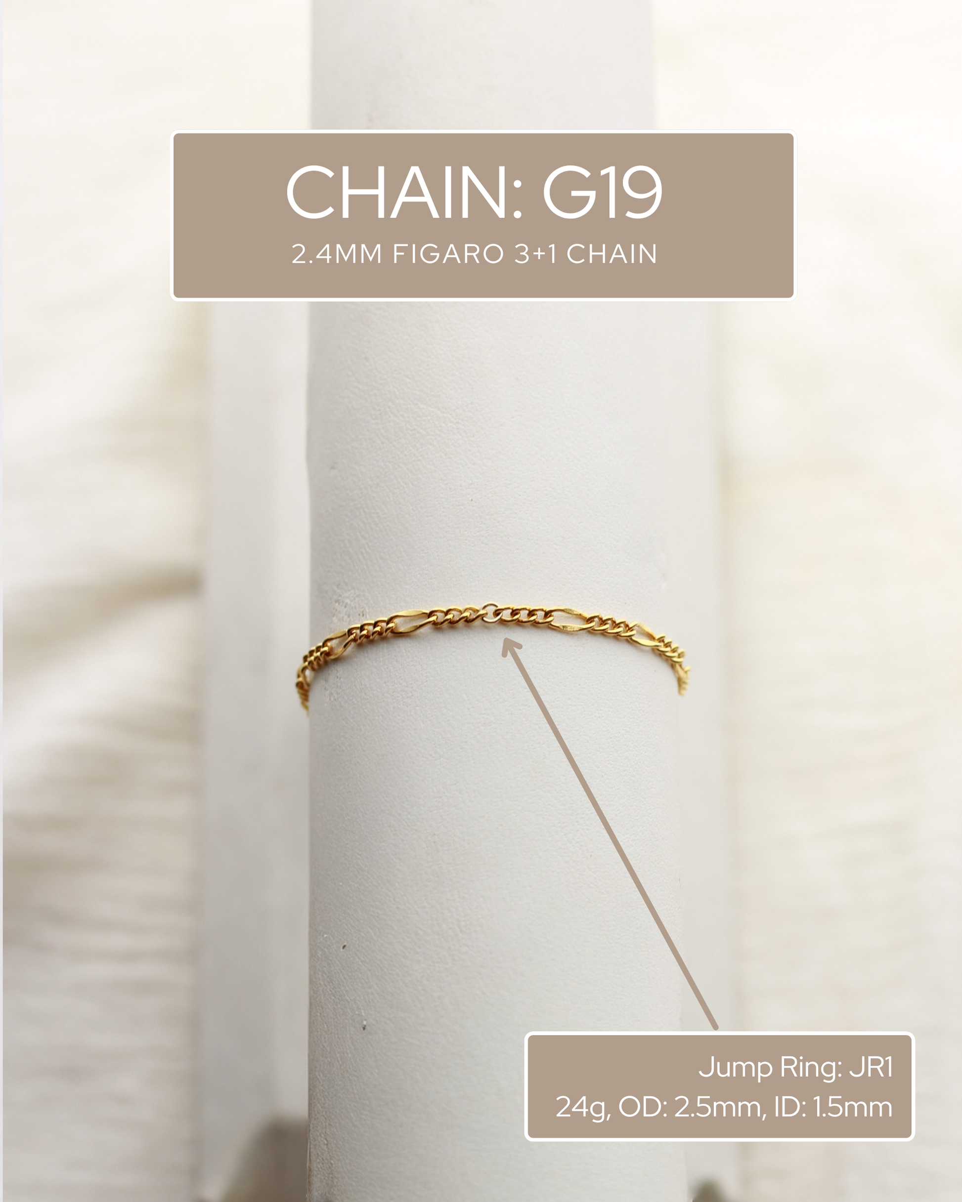 2.4mm Figaro 3+1 Chain, G19