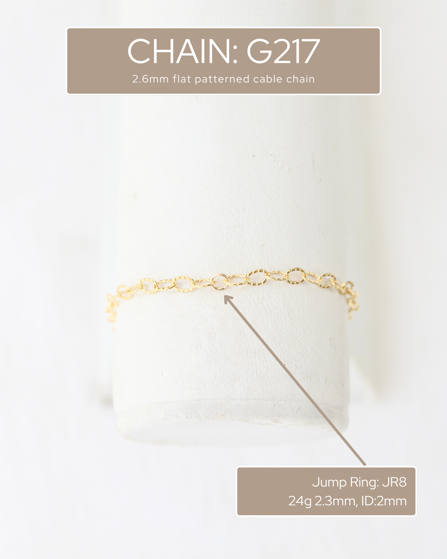 2.6mm Flat Patterned Cable Chain, G217