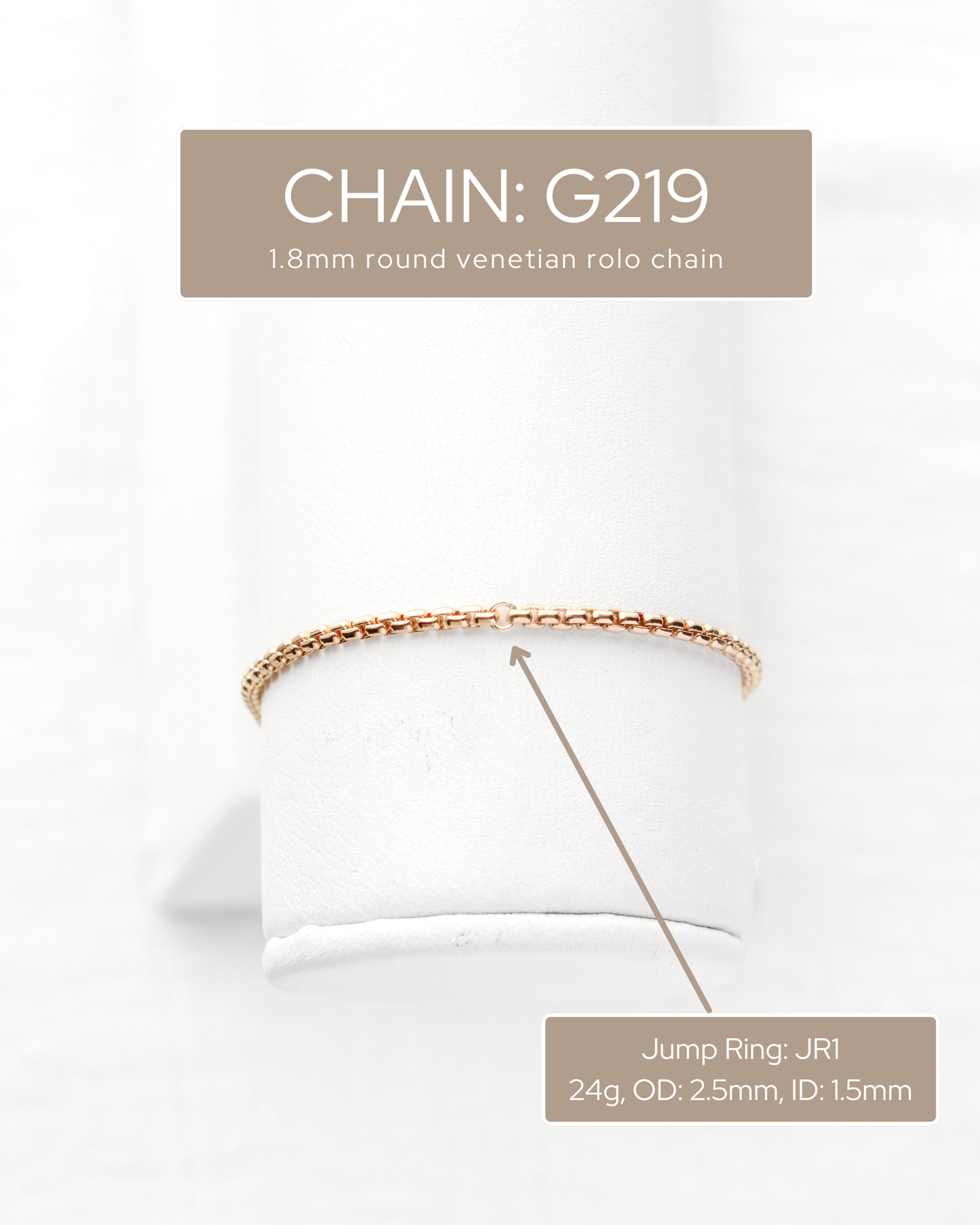 1.8mm Round Venetian Rolo Chain, G219