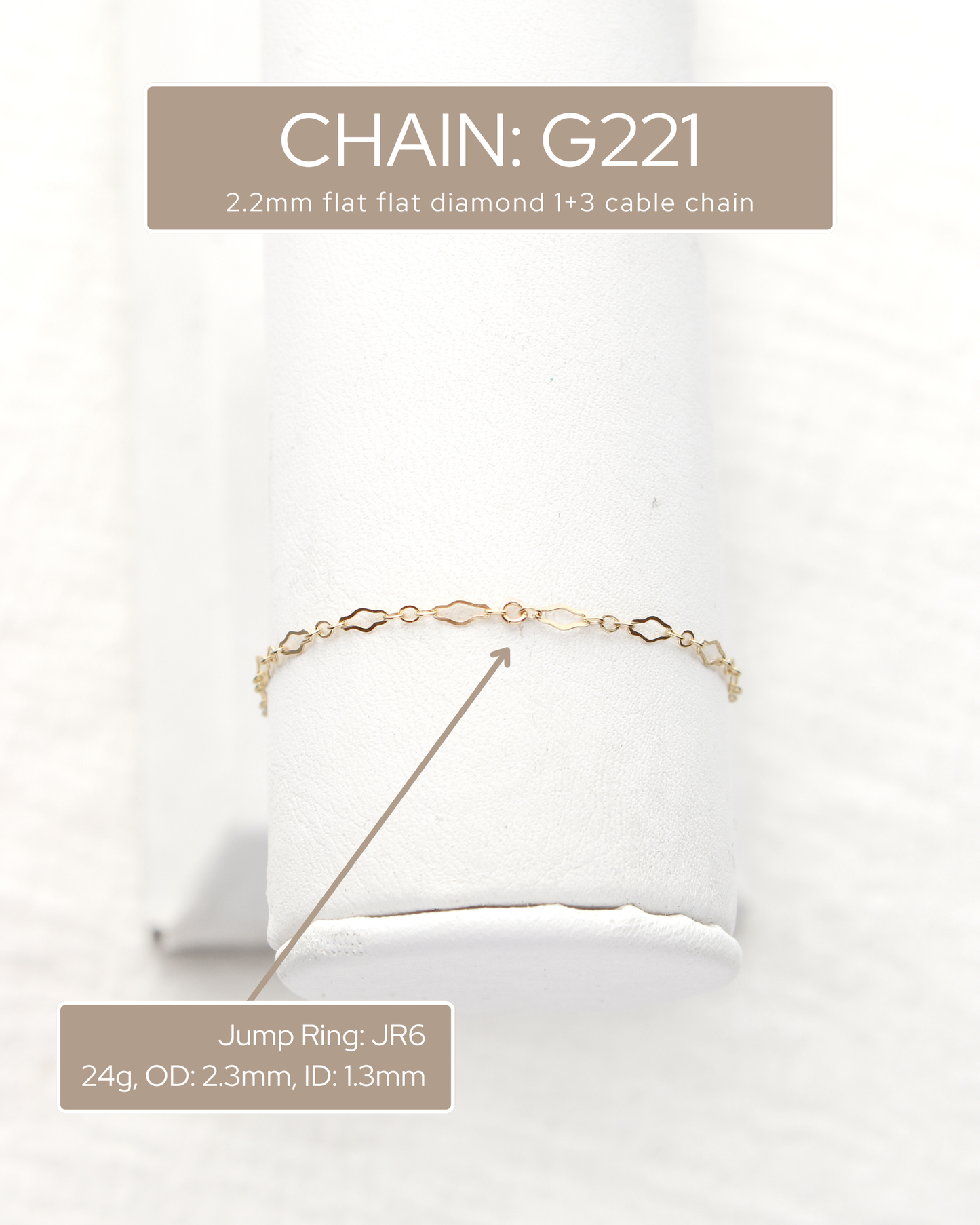 2.2mm Flat Diamond 1+3 Cable Chain, S221, G221