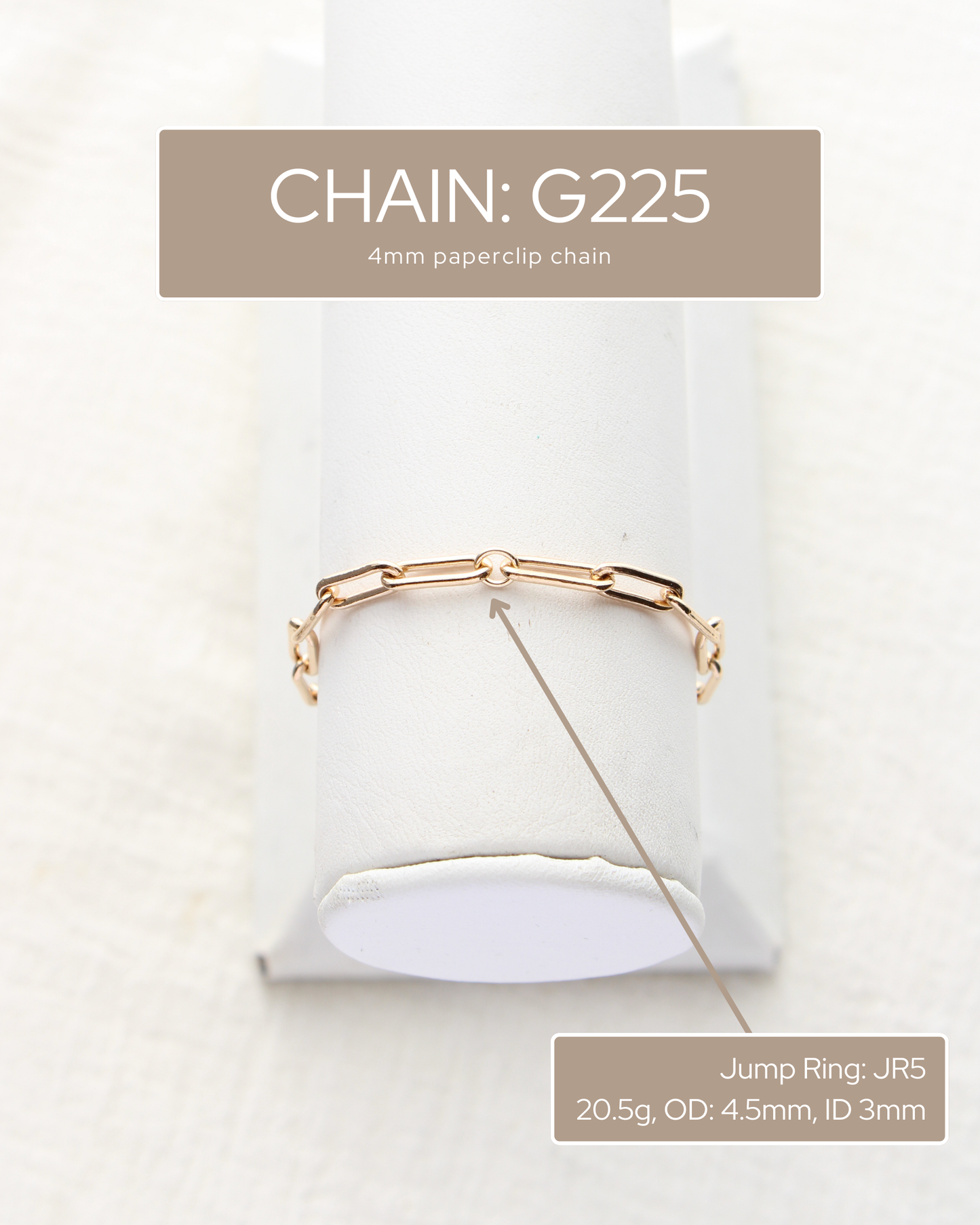 4mm Paperclip Chain, S225, G225