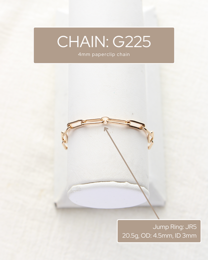 4mm Paperclip Chain, S225, G225