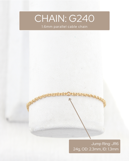 1.6mm Parallel Cable Chain, S240, G240