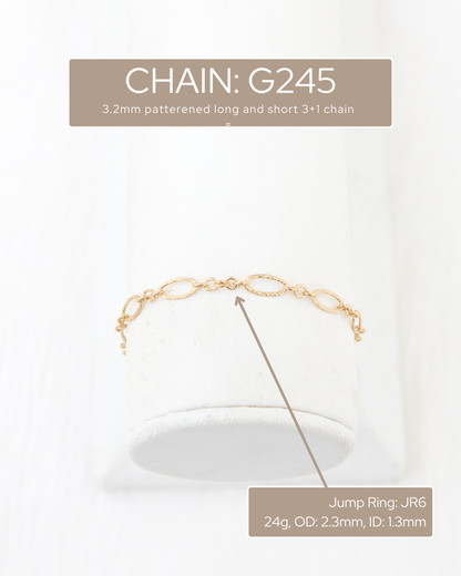 3.2mm Patterned Long and Short 3+1 Chain, S245, G245