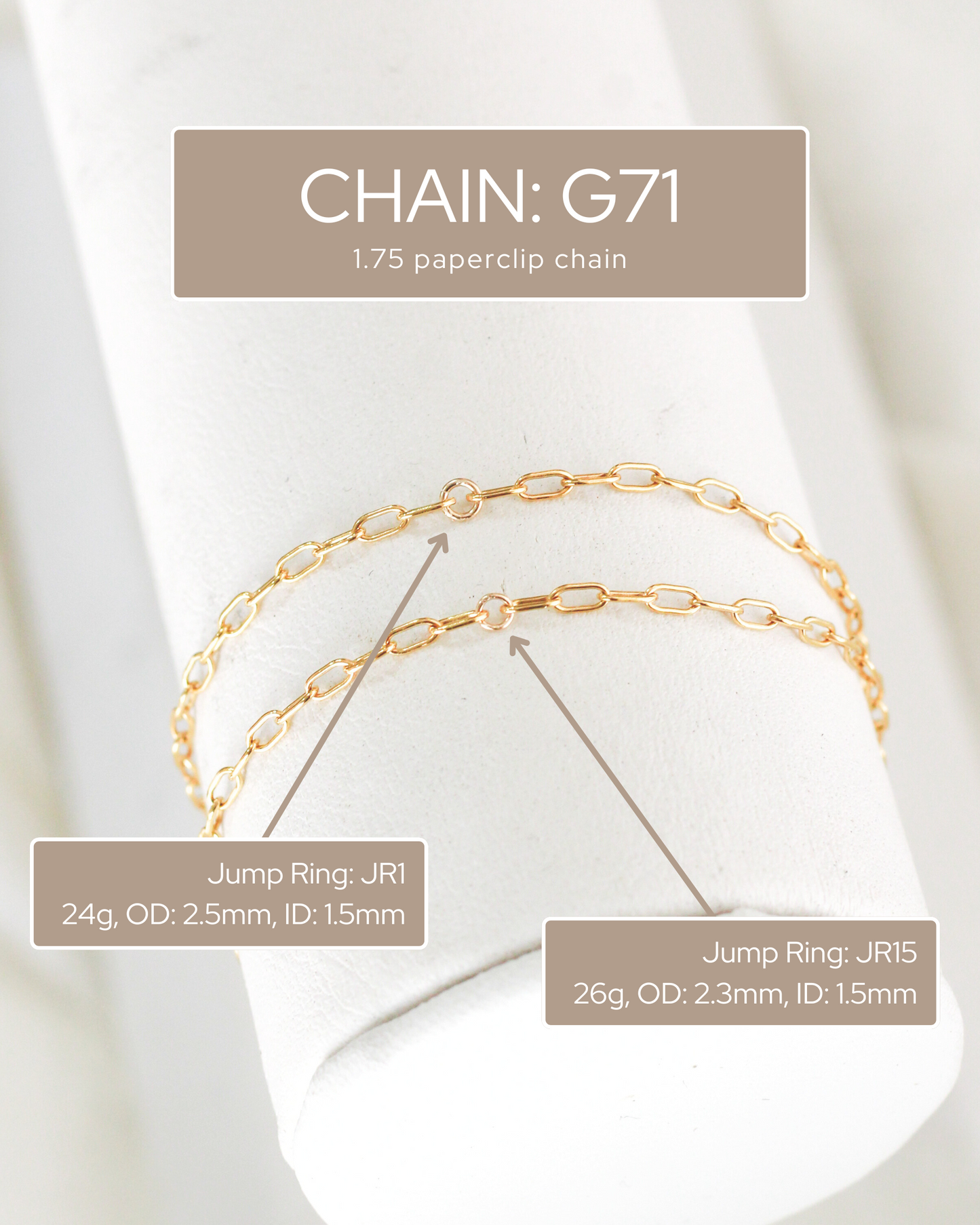 1.7mm Paperclip Chain, G71