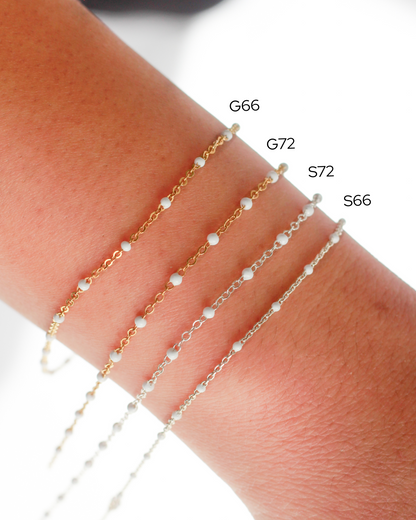 1.7mm Flat Cable Chain with White Dots, G72, S72