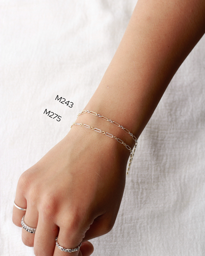 2.3mm Patterned Long and Short 1+3 Mixed Metal Chain, M275