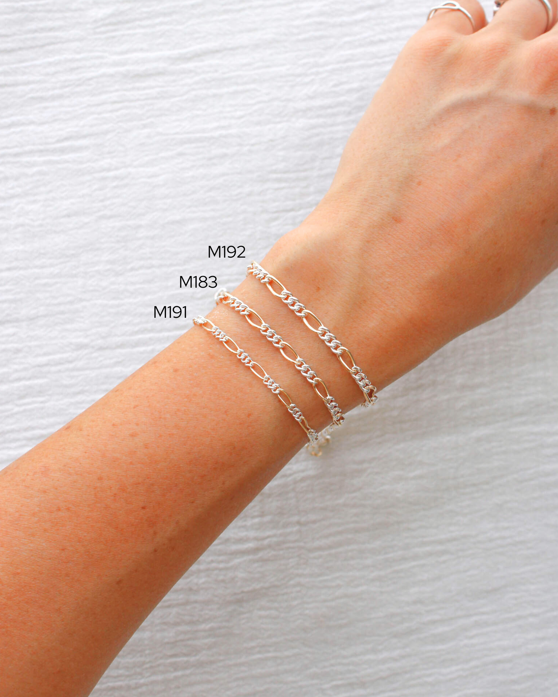 3.2mm Figaro Mixed Metal Chain, M192