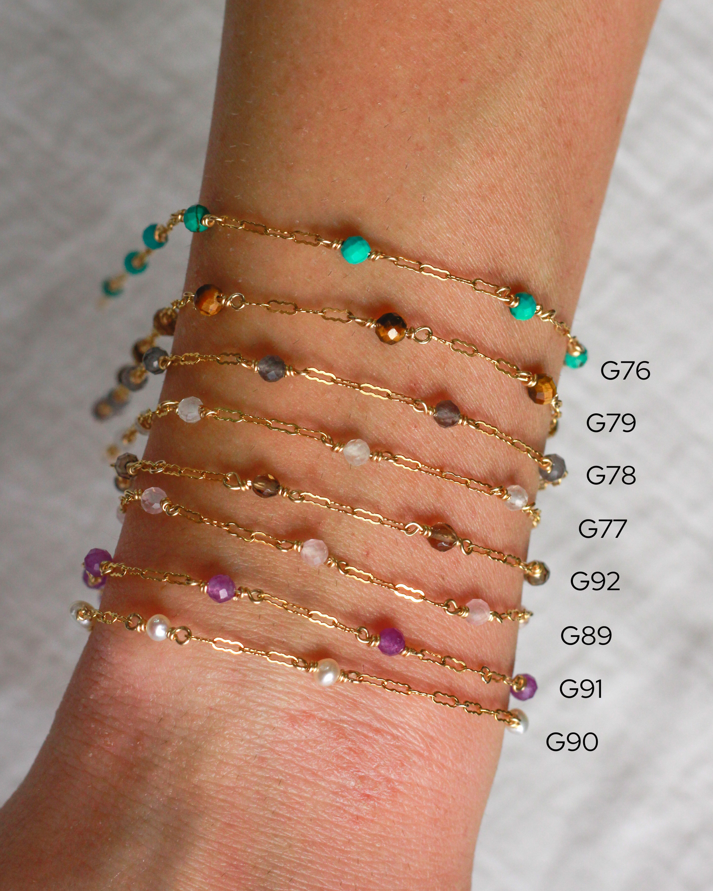 Genuine Rose Quartz with Krinkle Chain, S89, G89