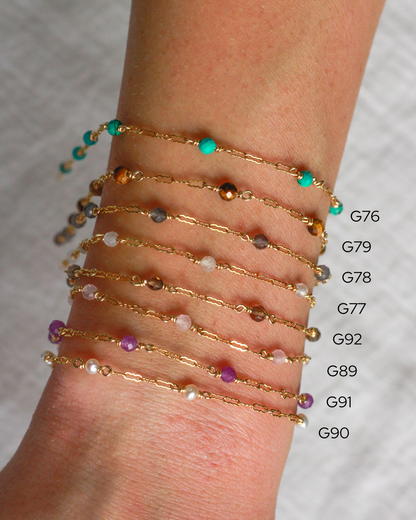 Genuine Rose Quartz with Krinkle Chain, S89, G89