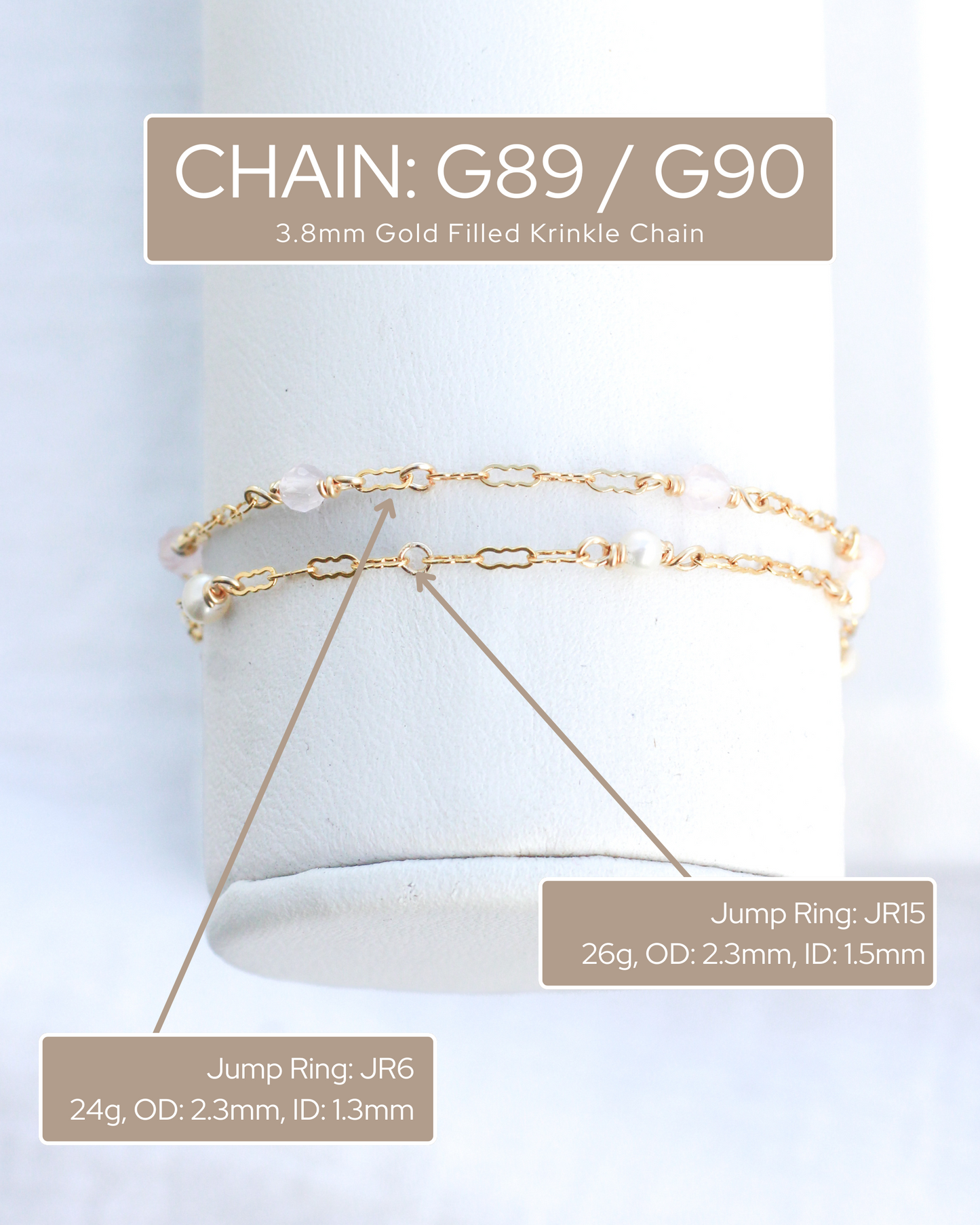 Genuine Freshwater Pearl with Krinkle Chain, S90, G90