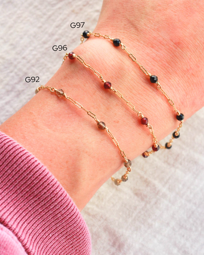 Smokey Quartz with Crinkle Chain, G92