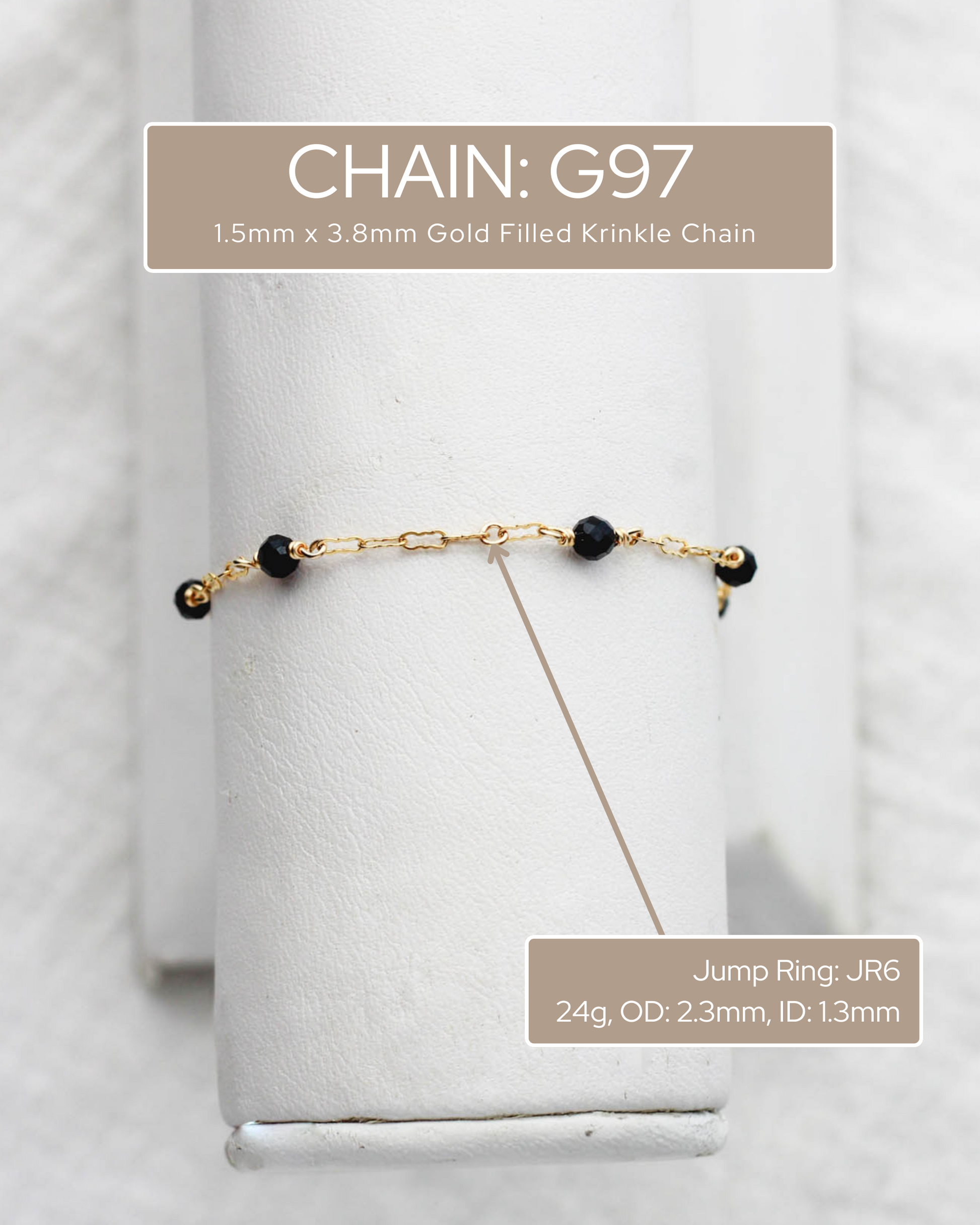 Genuine Black Onyx Chain, S97, G97