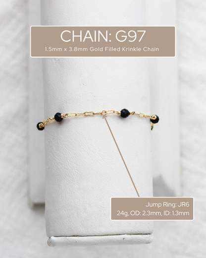 Genuine Black Onyx Chain, S97, G97