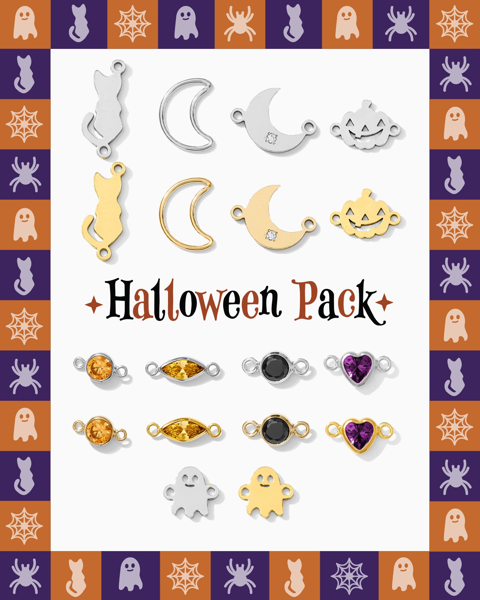 Halloween Connectors Pack - Silver & Gold