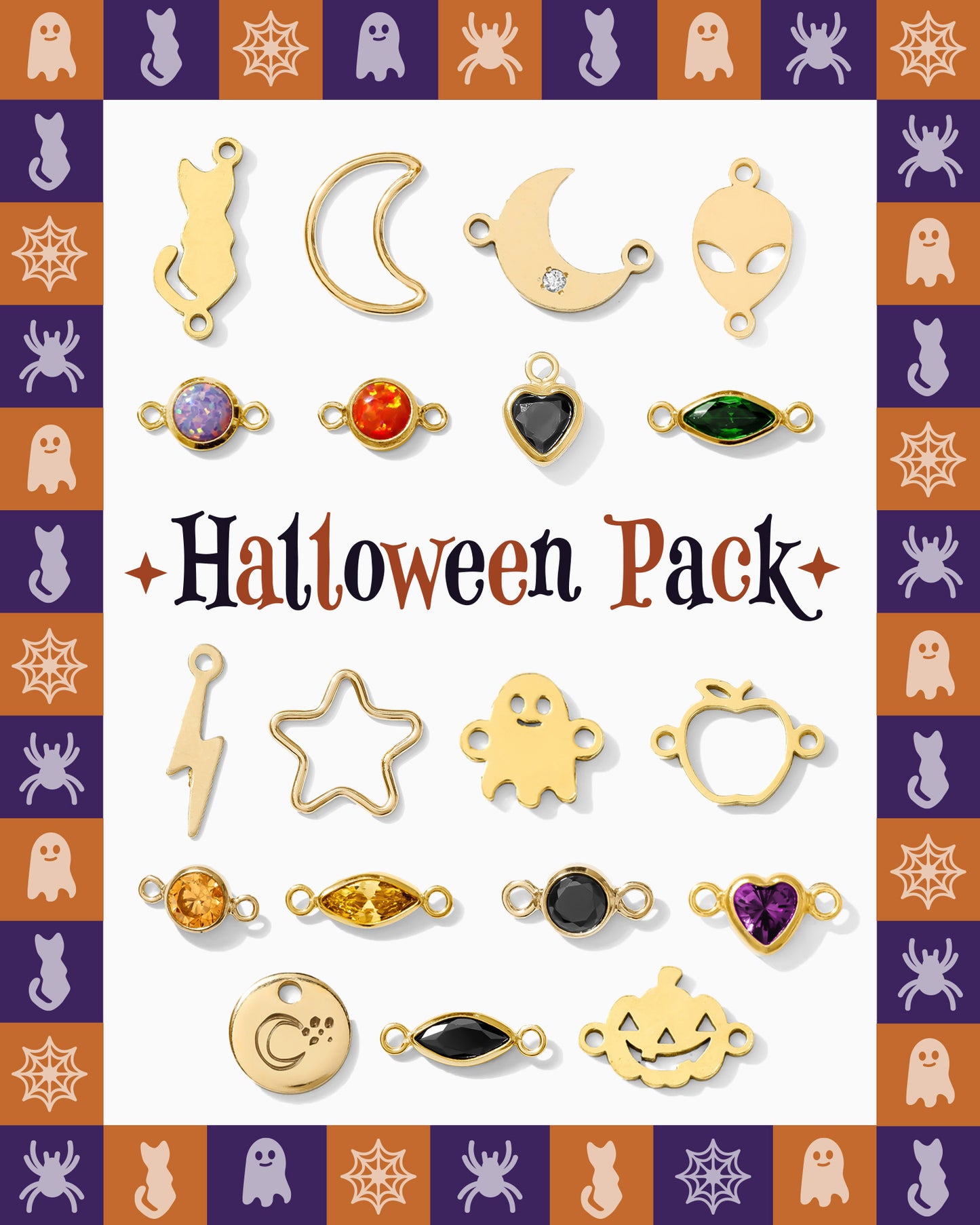 Halloween Connectors & Charms Mega Pack - Gold