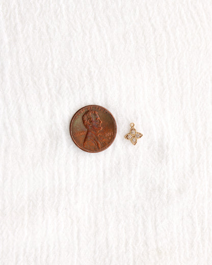 9mm 4 Leaf Clover Charm w/ CZ, CH360