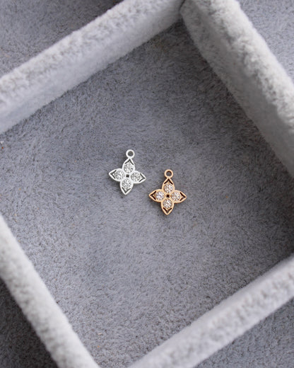 9mm 4 Leaf Clover Charm w/ CZ, CH360