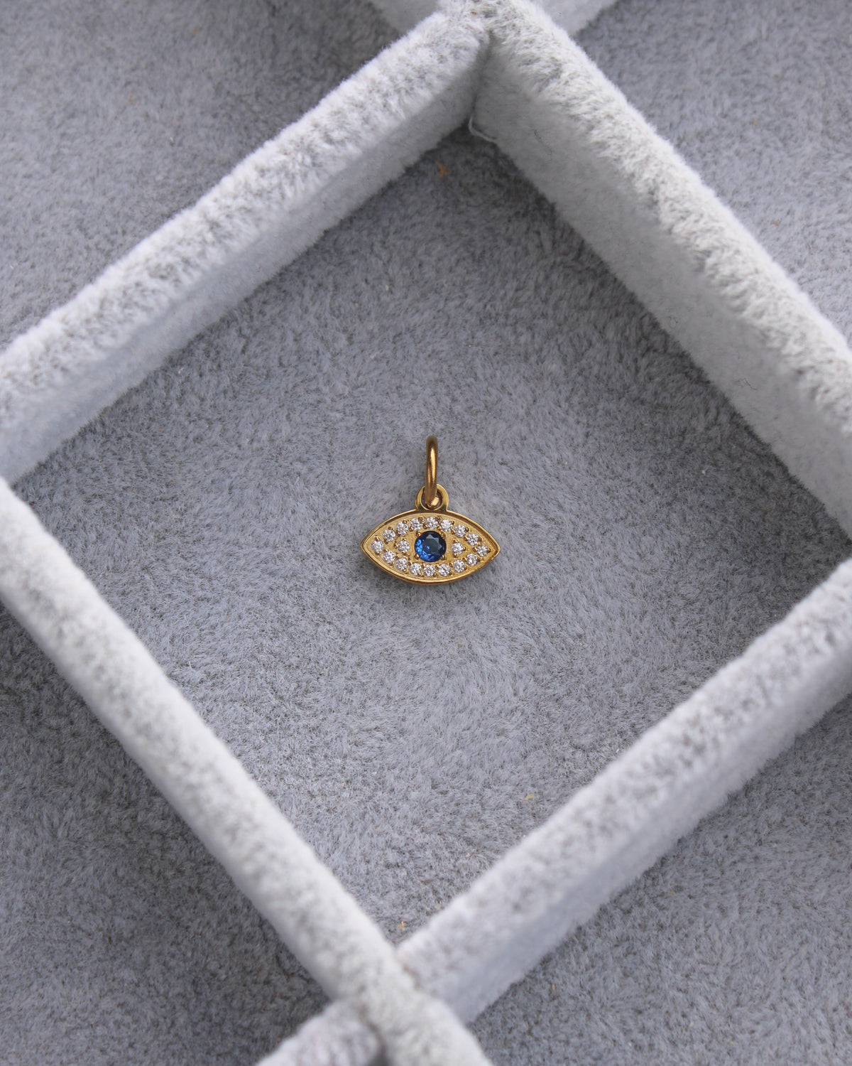 9mm Evil Eye w/ Rhinestones PVD Charm, CH402