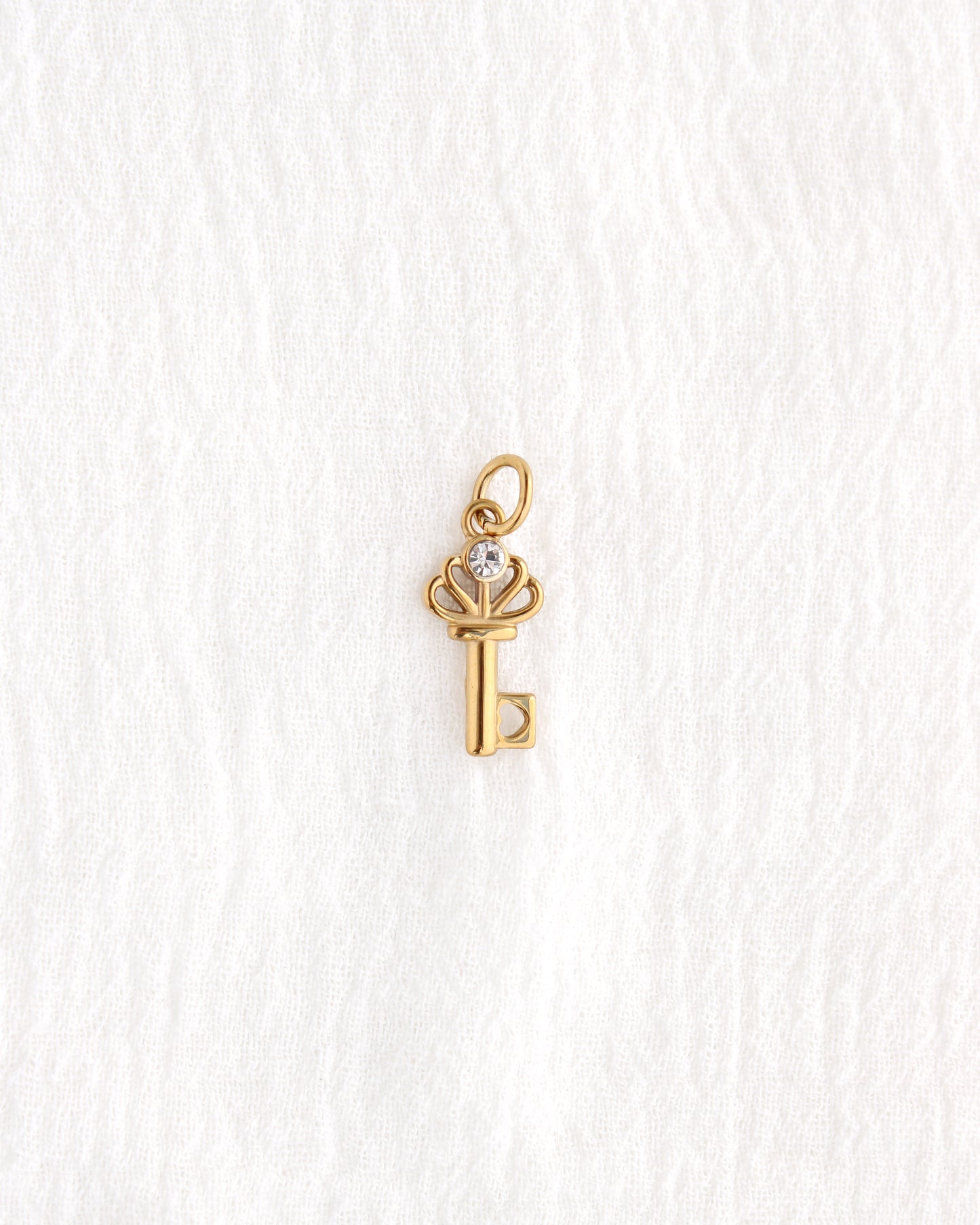 19mm Key w/ CZ PVD Charm, CH387