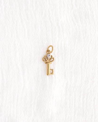 19mm Key w/ CZ PVD Charm, CH387