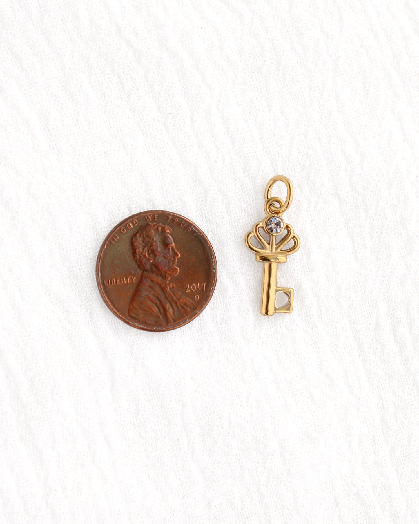 19mm Key w/ CZ PVD Charm, CH387