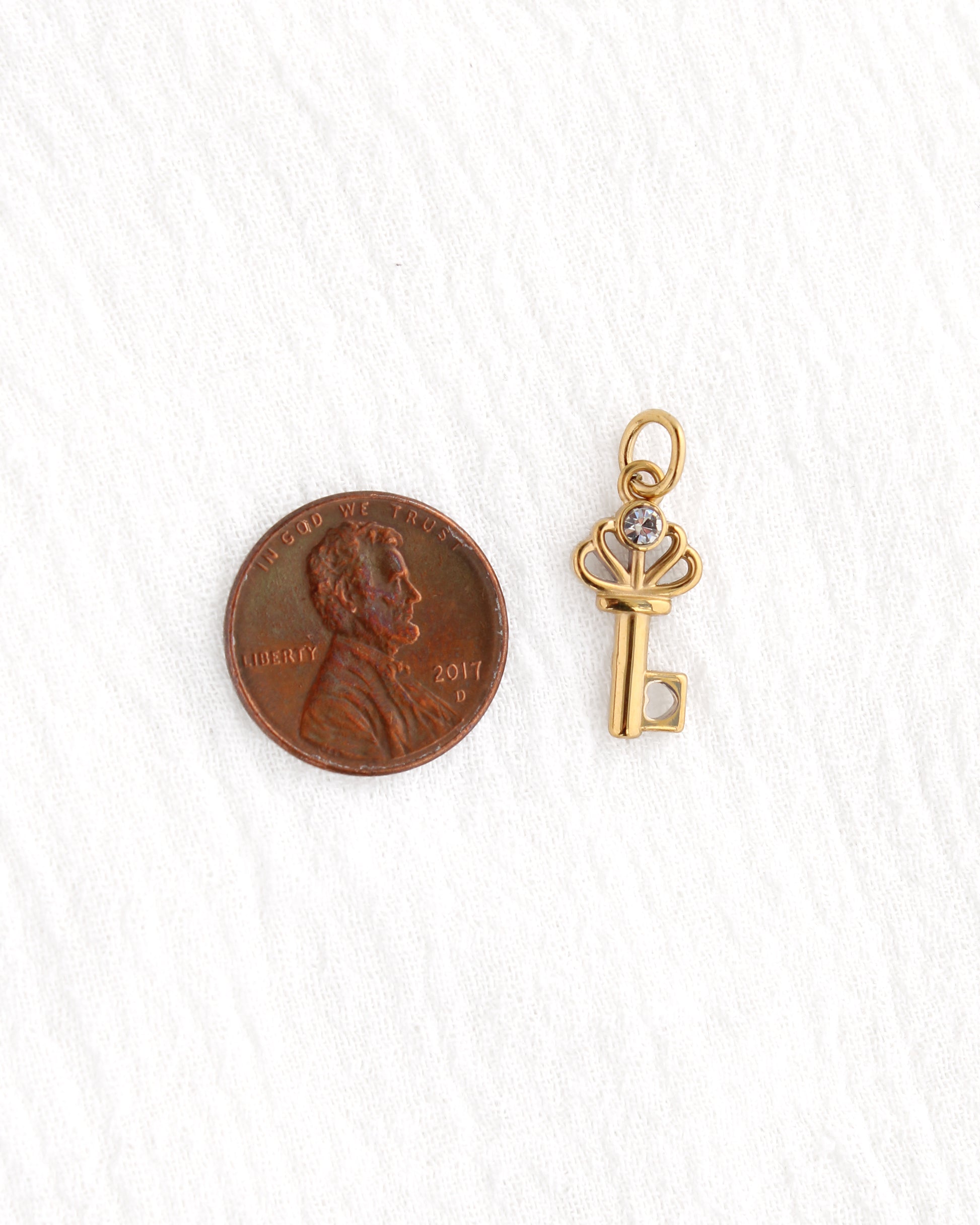 19mm Key w/ CZ PVD Charm, CH387