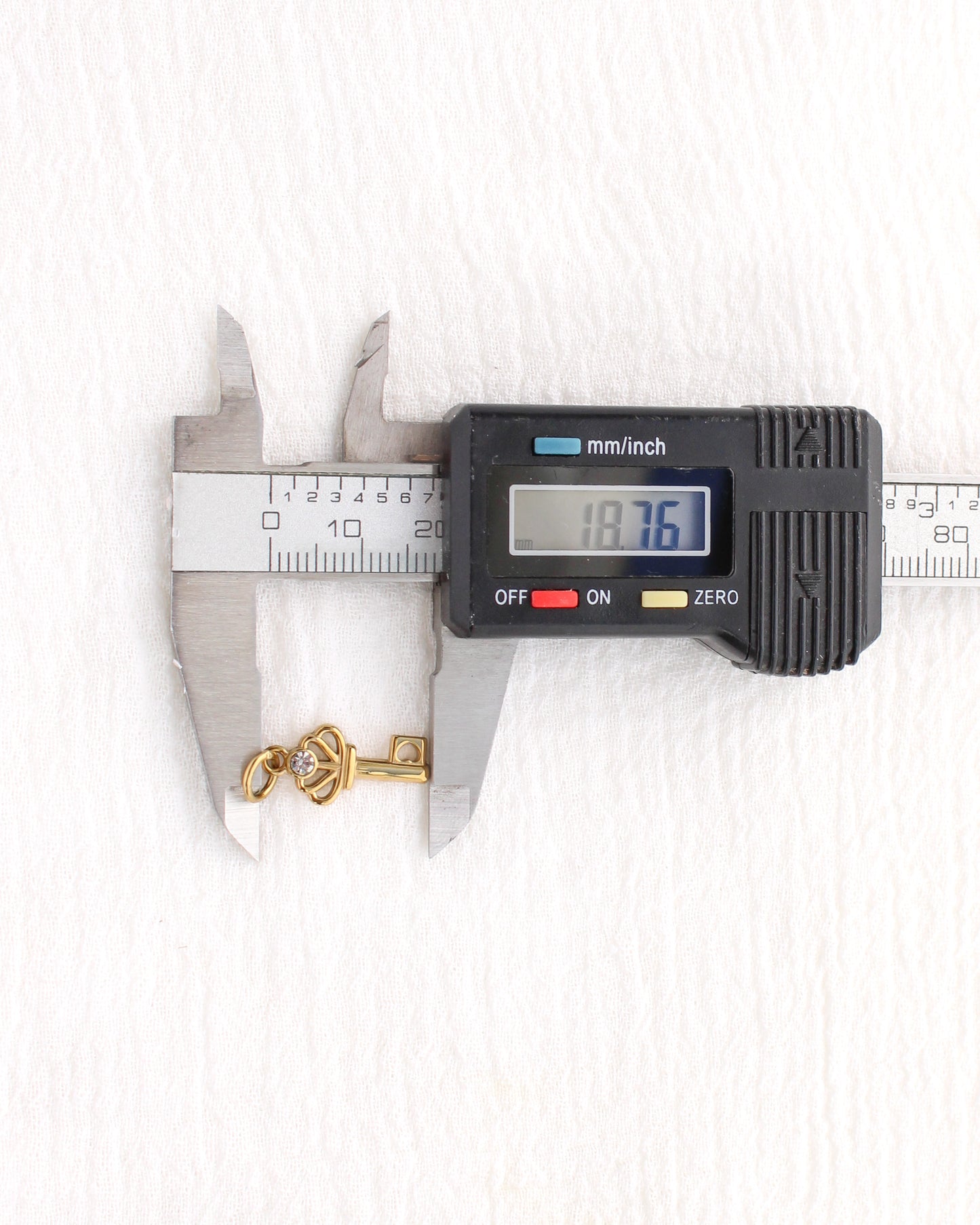 19mm Key w/ CZ PVD Charm, CH387