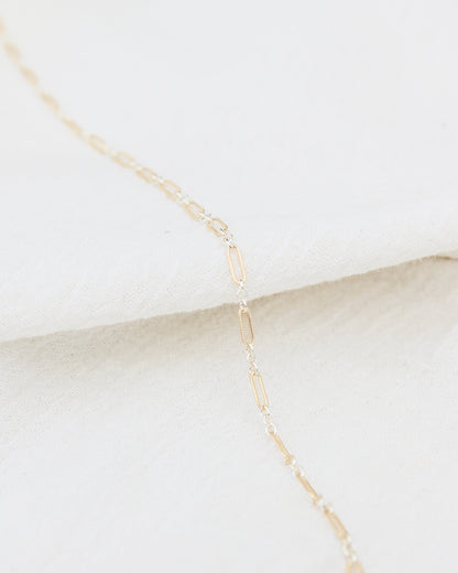 2.3mm Patterned Long and Short 1+3 Mixed Metal Chain, M243