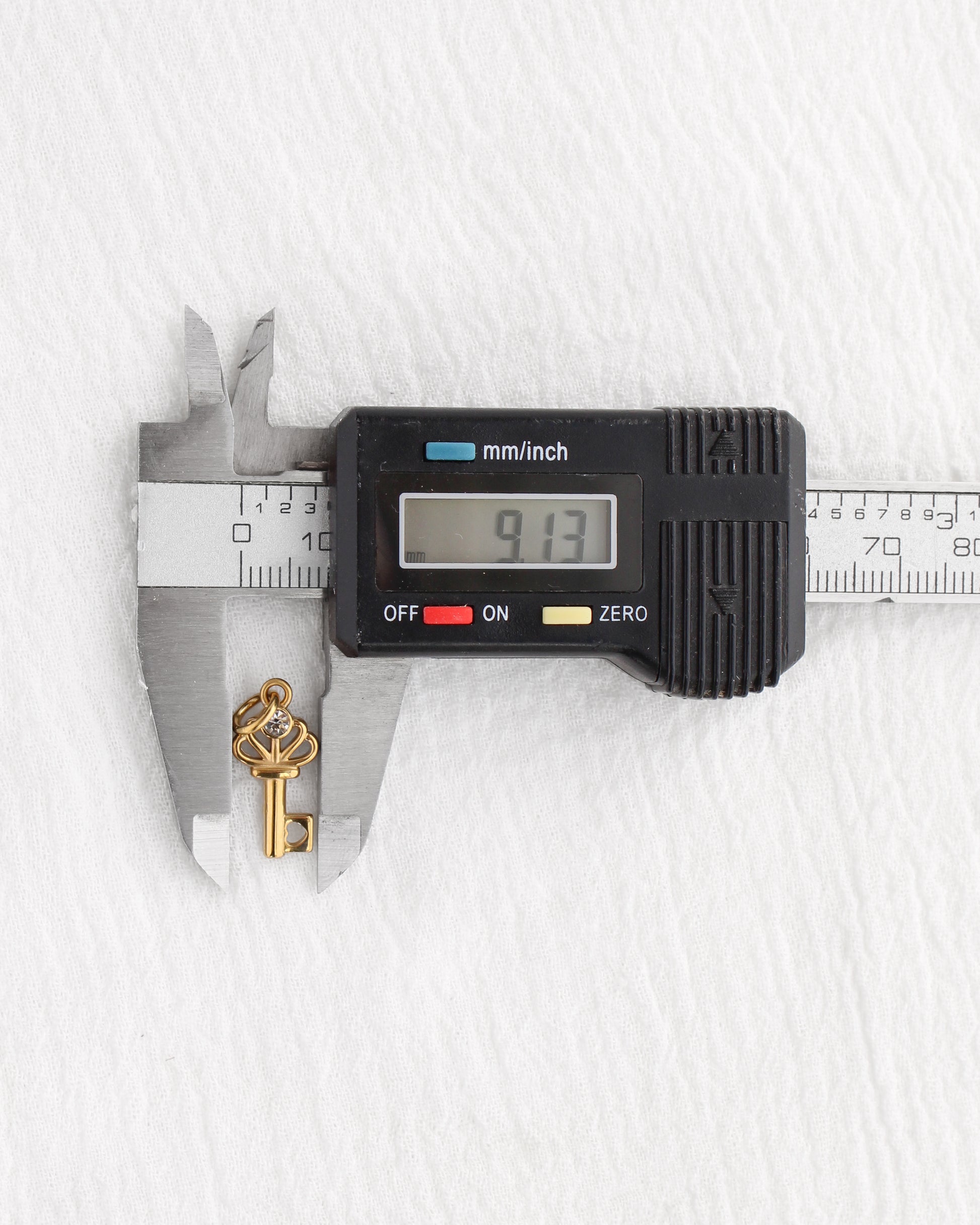 19mm Key w/ CZ PVD Charm, CH387