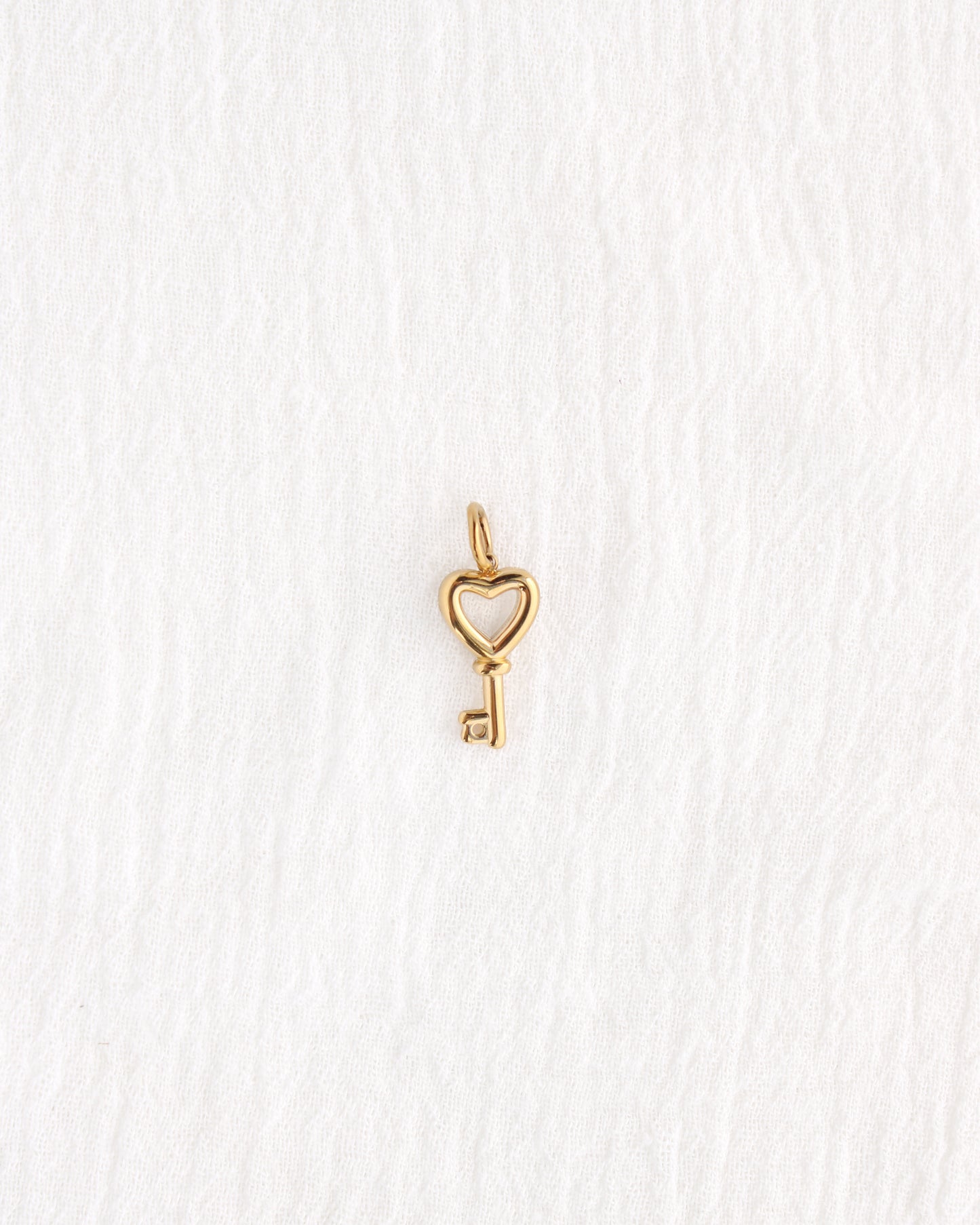 17mm Heart Key w/ CZ PVD Charm, CH388