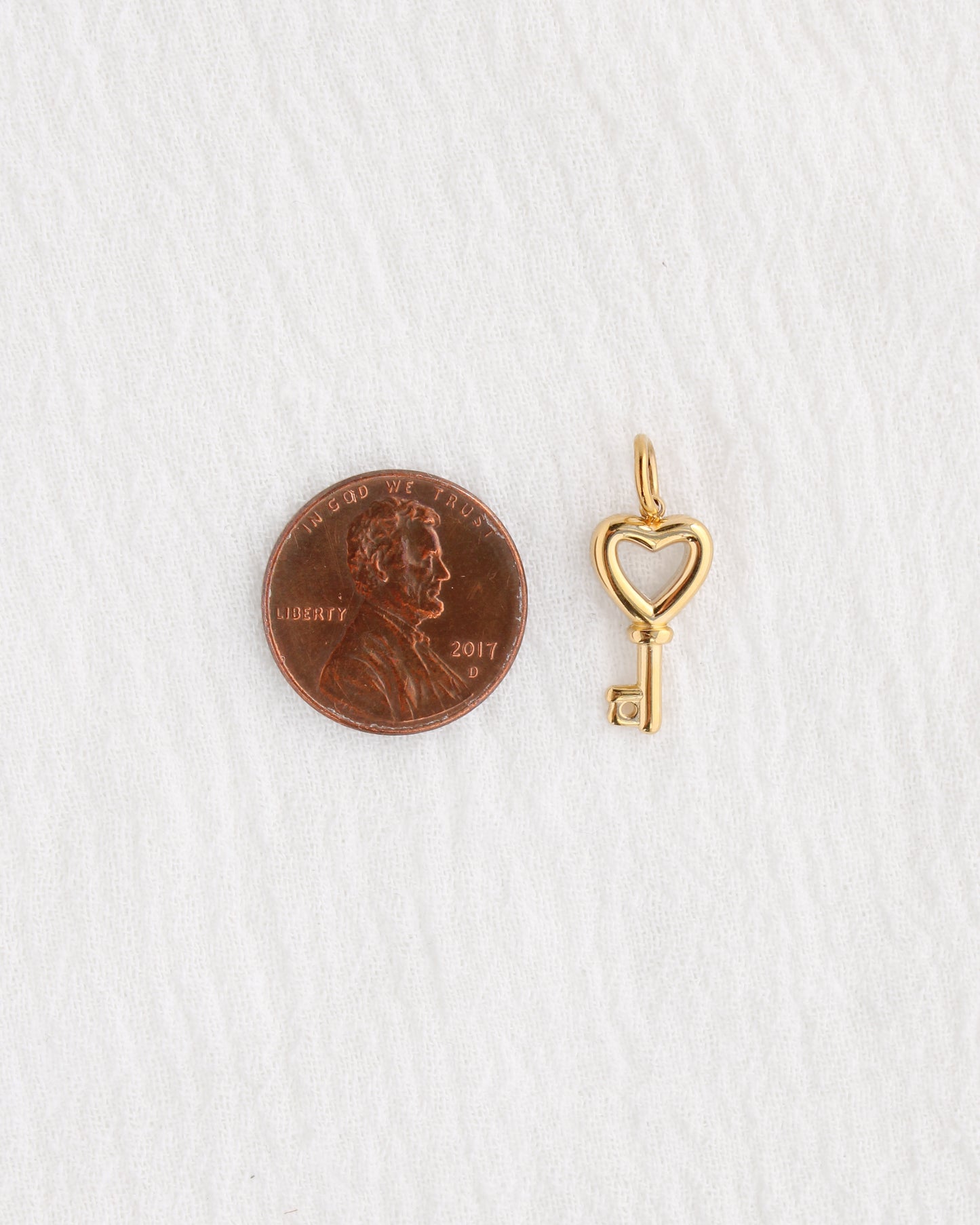 17mm Heart Key w/ CZ PVD Charm, CH388
