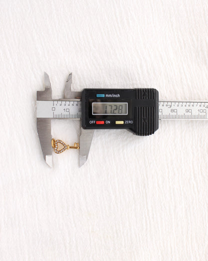 17mm Heart Key w/ CZ PVD Charm, CH388