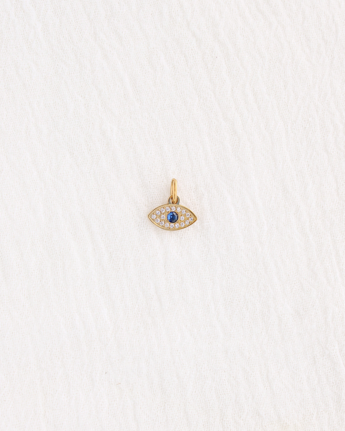 9mm Evil Eye w/ Rhinestones PVD Charm, CH402