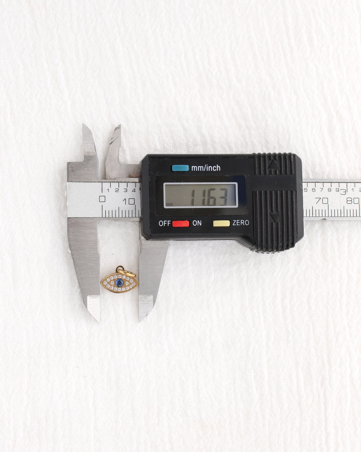 9mm Evil Eye w/ Rhinestones PVD Charm, CH402