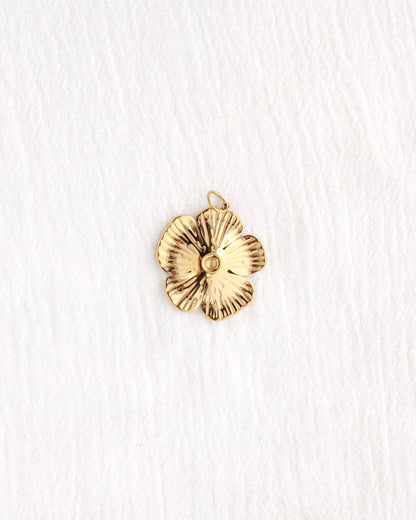 27mm Large Flower PVD Charm, CH406