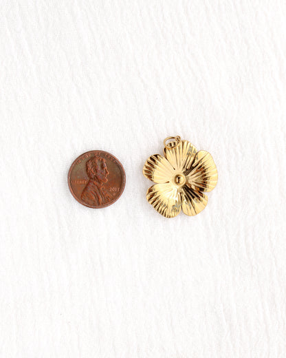 27mm Large Flower PVD Charm, CH406