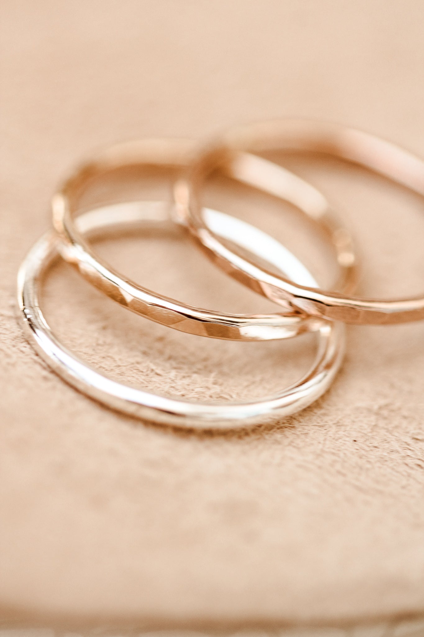 Thick Hammered Stacking Ring, R25