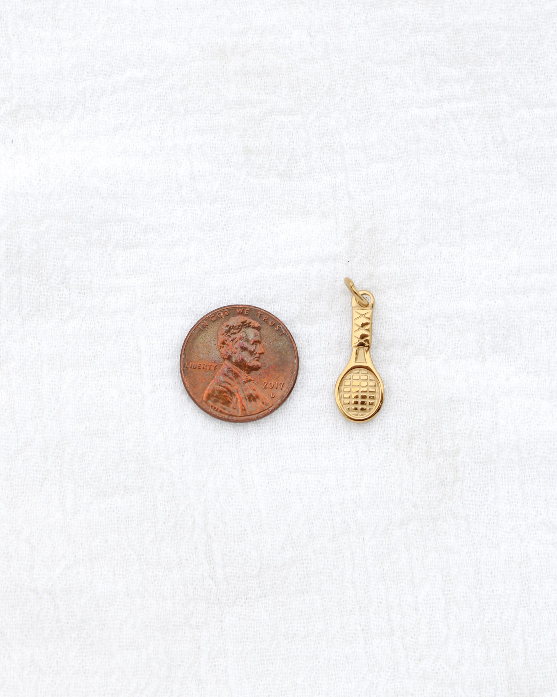 21mm Tennis Racket PVD Charm, CH391