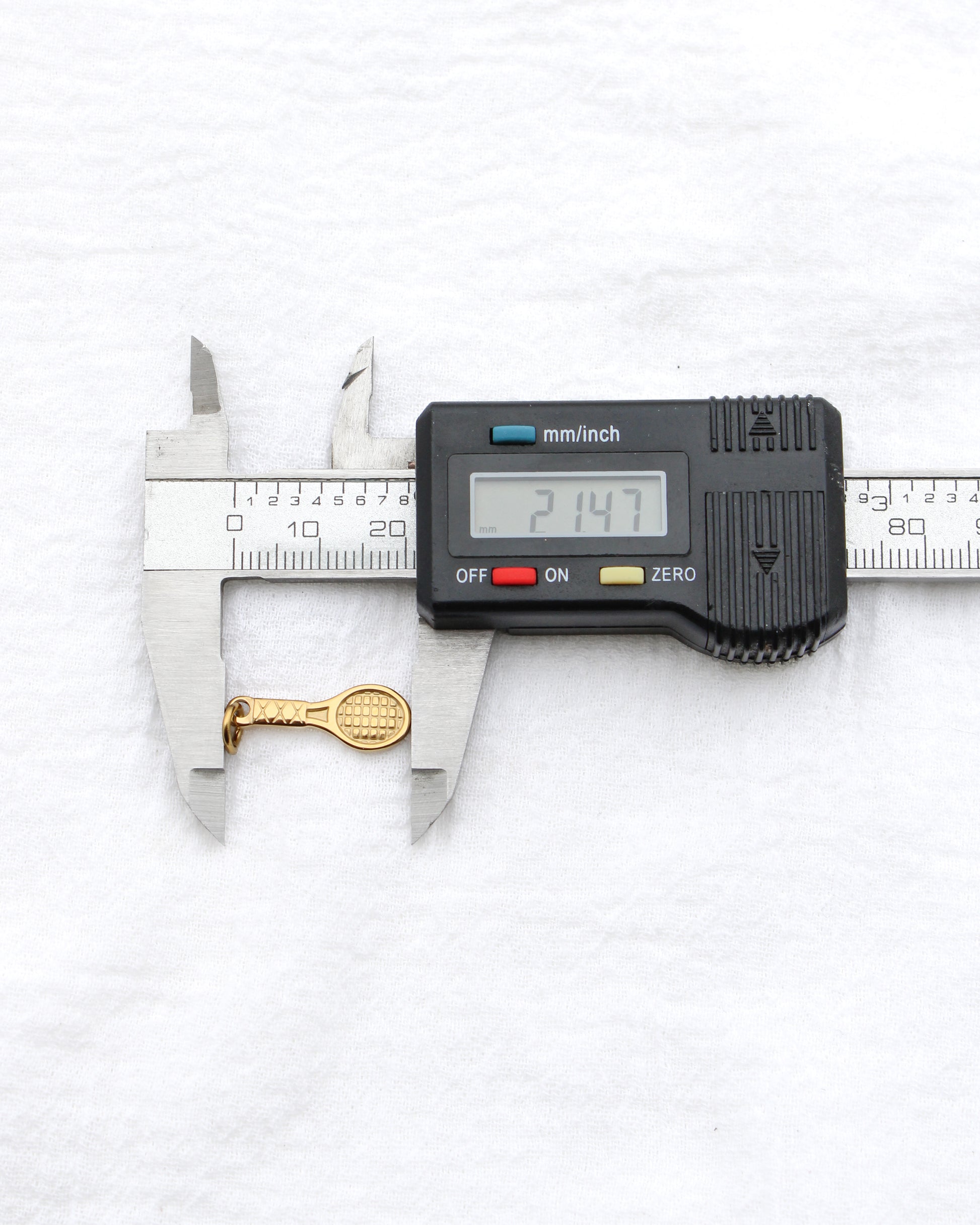 21mm Tennis Racket PVD Charm, CH391