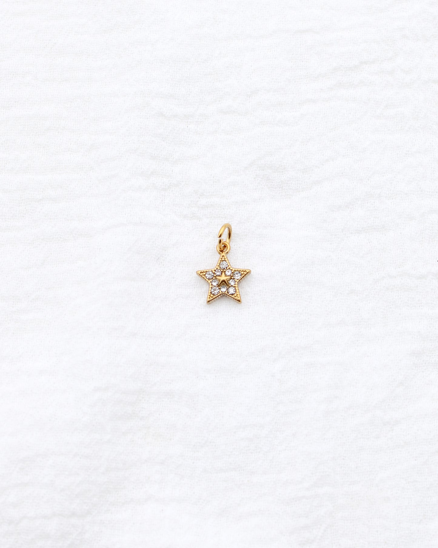 14mm Star w/ Multi Zircon PVD Charm, CH396