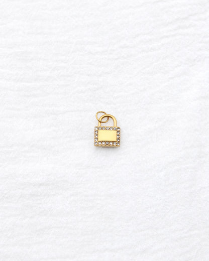 14mm Lock w/ Multi CZ PVD Charm, CH392