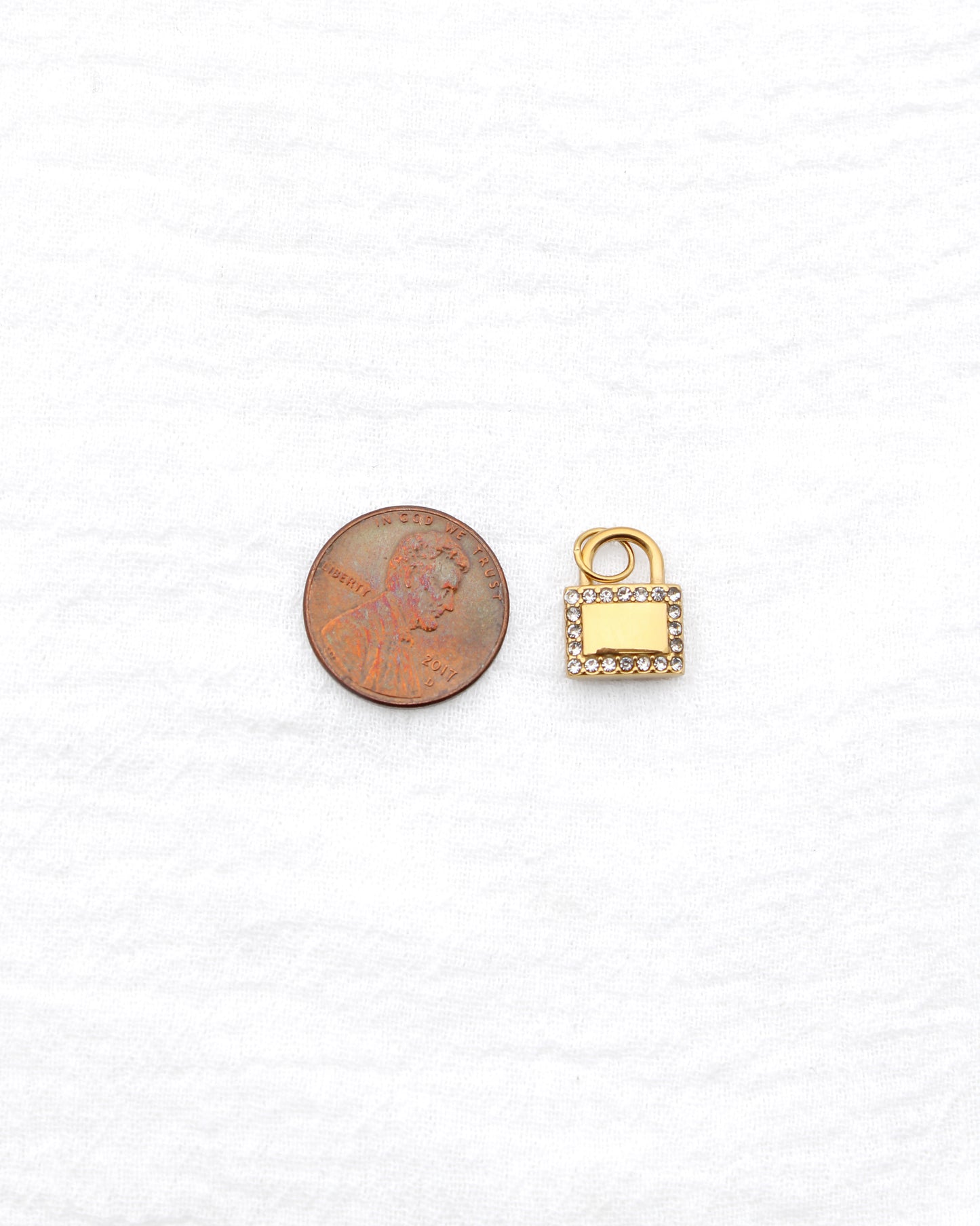 14mm Lock w/ Multi CZ PVD Charm, CH392