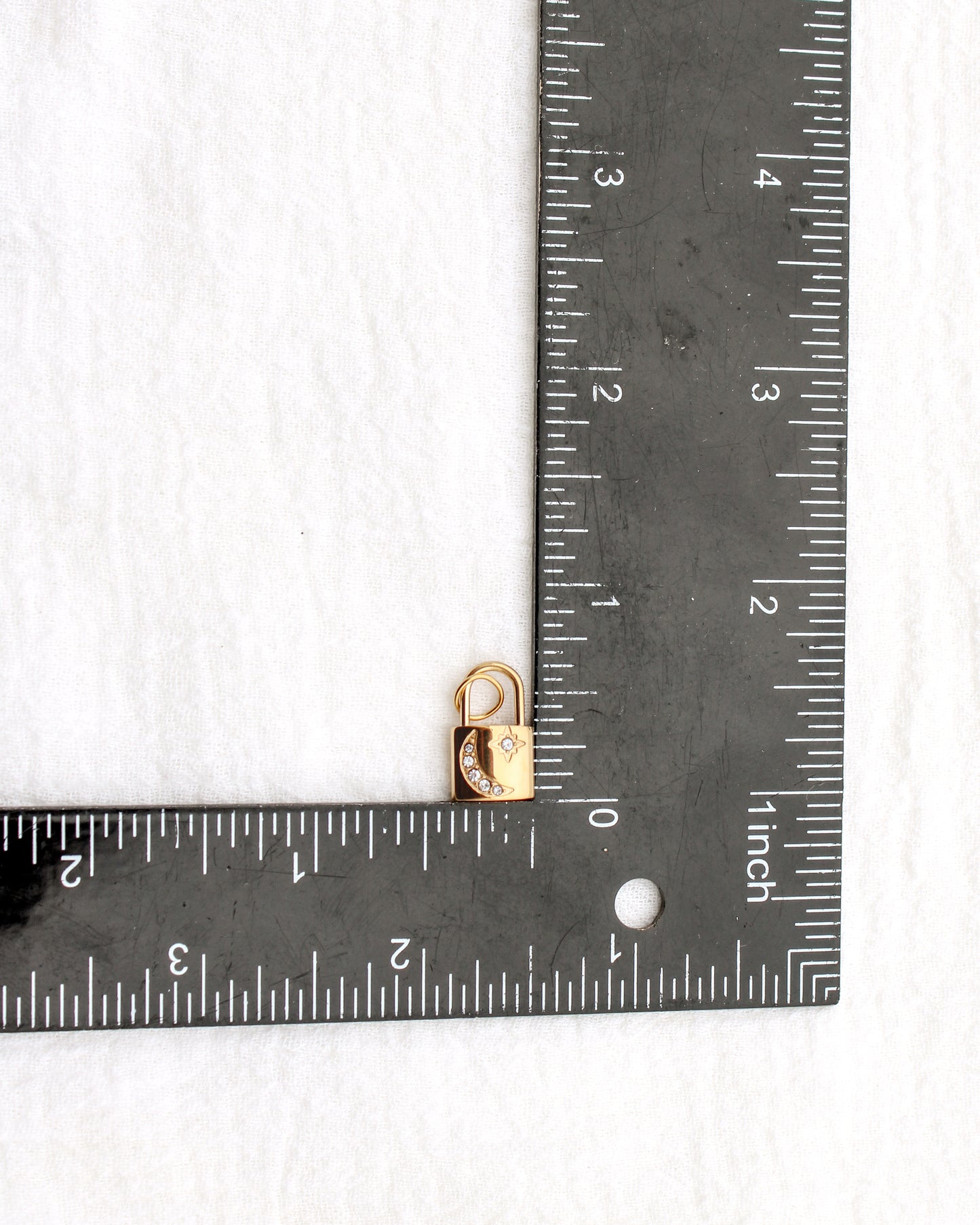 16mm Lock w/ Moon & Stars PVD Charm, CH393