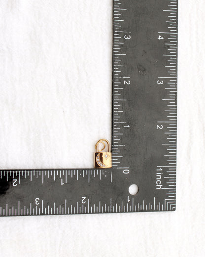 16mm Lock w/ Moon & Stars PVD Charm, CH393