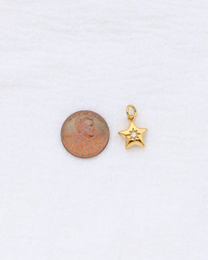 14mm Star w/ Zircon PVD Charm, CH394