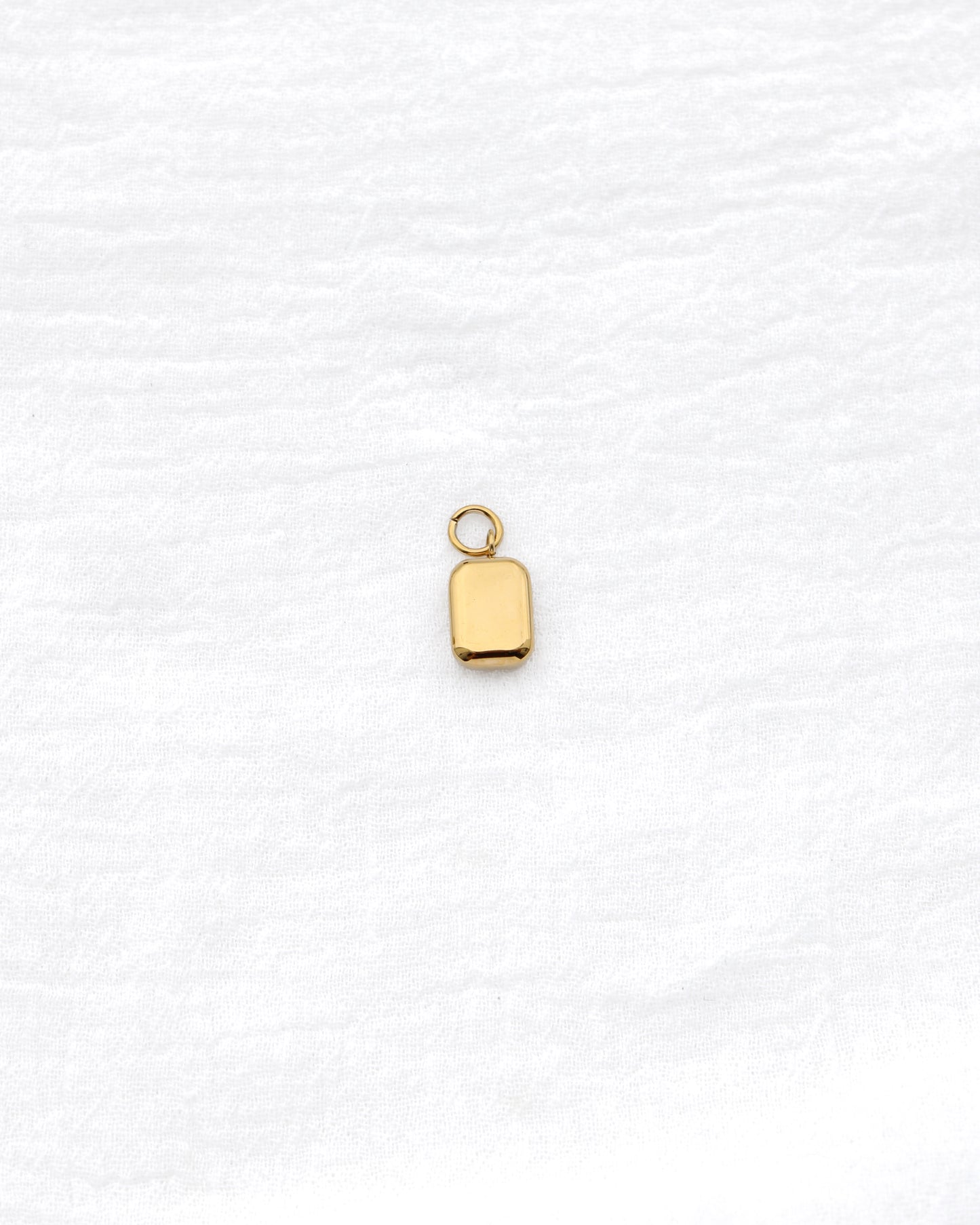 15mm Rectangle w/ Star CZ PVD Charm, CH398